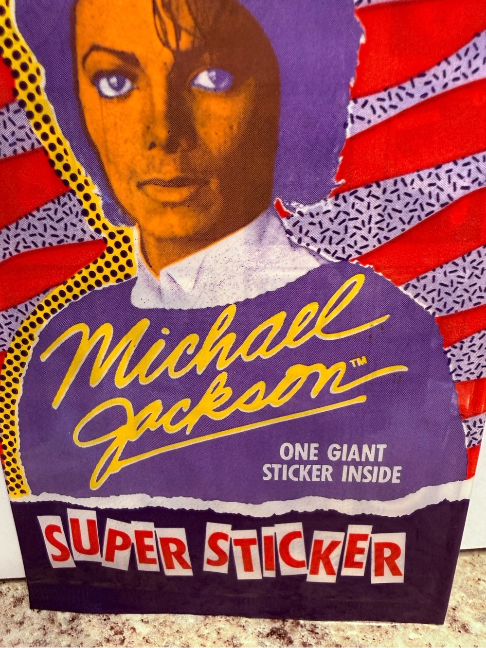vintage 1984 Topps Michael Jackson Super Sticker unopened wax pack One Giant - Picture 2 of 4